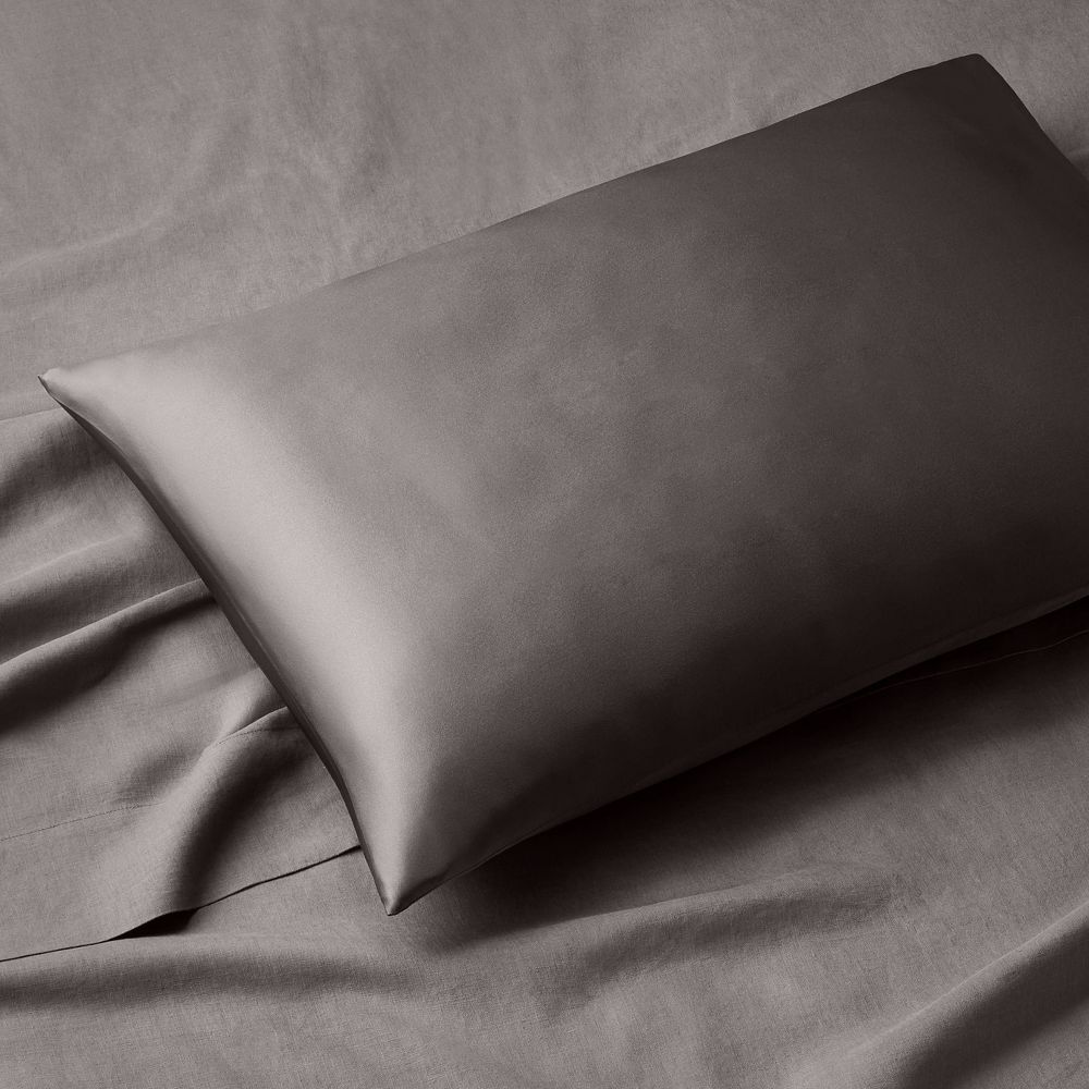 gray silk pillowcase