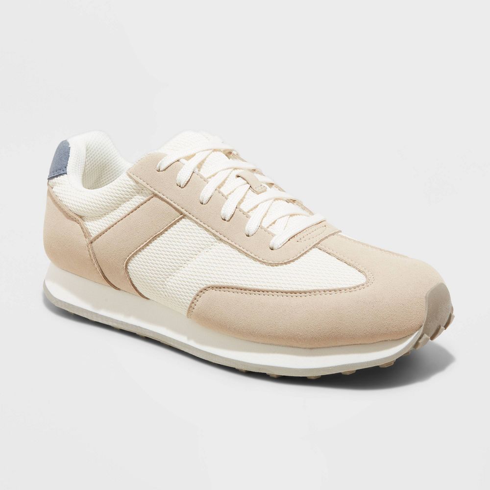 tan and white dad sneakers