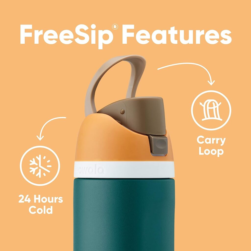 colorful water bottle with carry loop