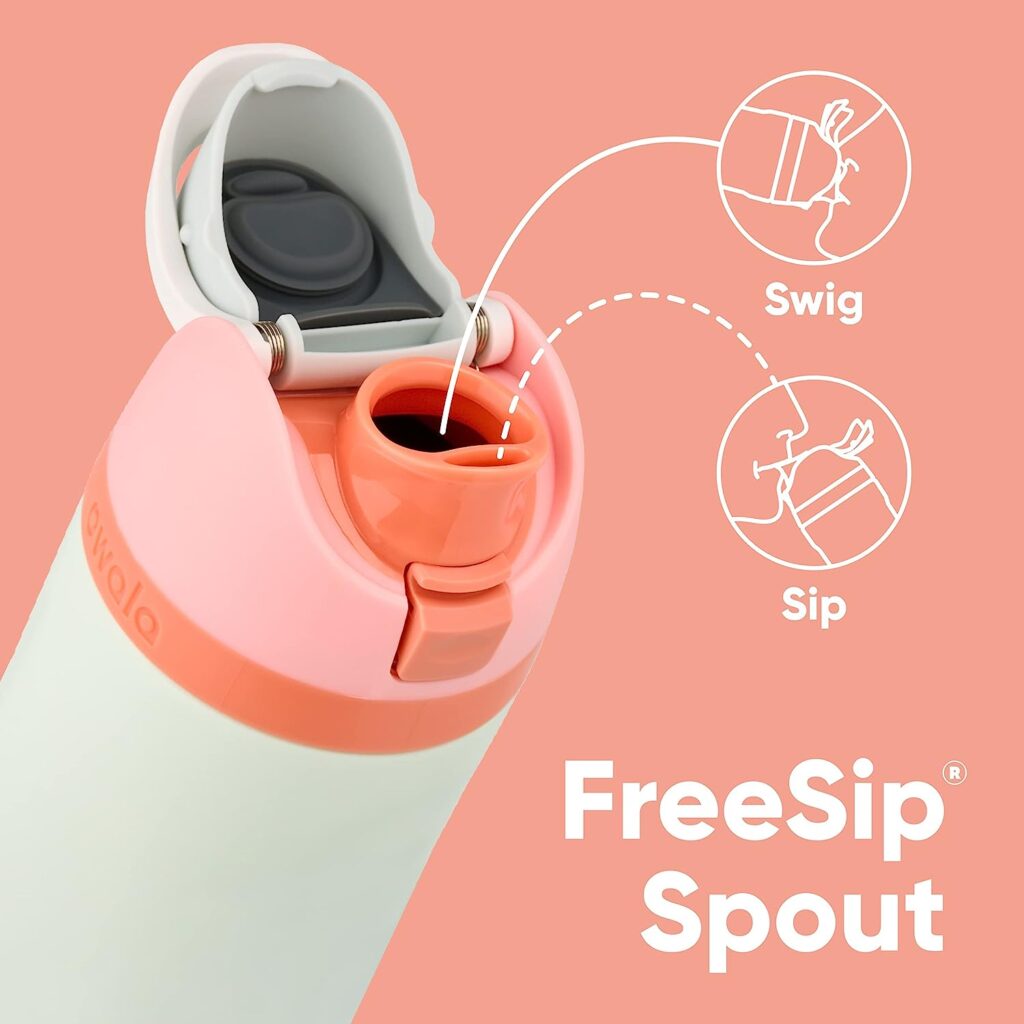 colorful water bottle with swig and sip options