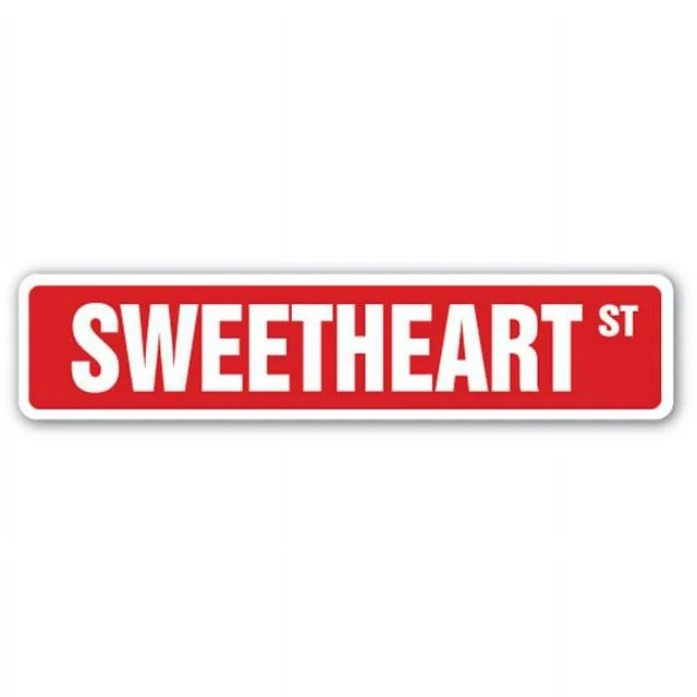 red and white sweetheart st sign