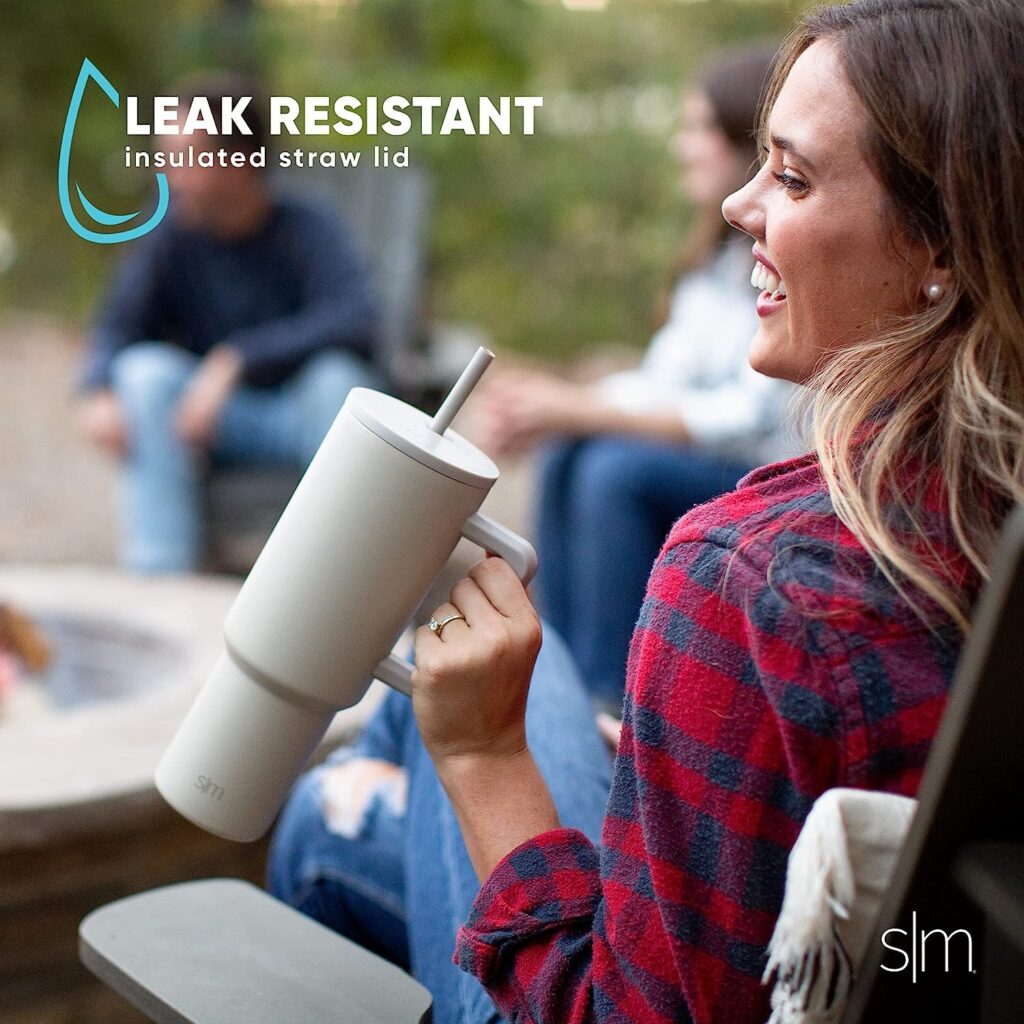 woman holding simple modern tumbler